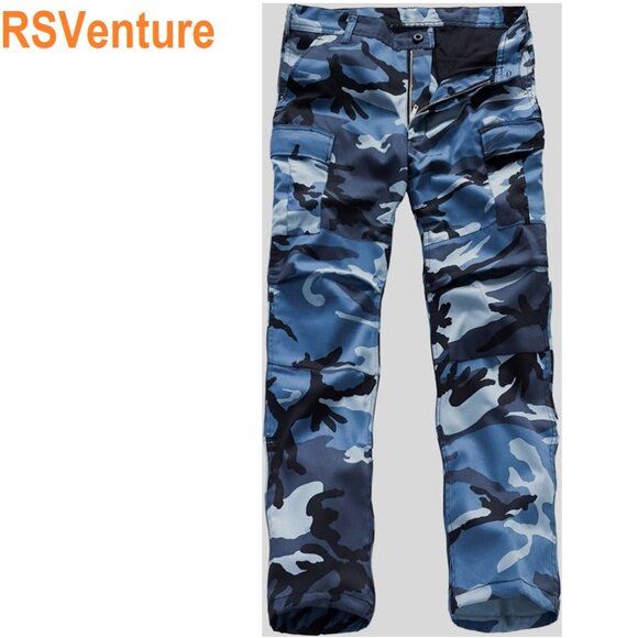 Military Fatigues (BDU's) Sky Blue Camo Pants Small Regular - Picture 1 of 6